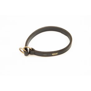 Halsbnd m/strup, brunt lr, messing
