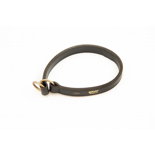 Halsbnd m/strup, brunt lr, messing